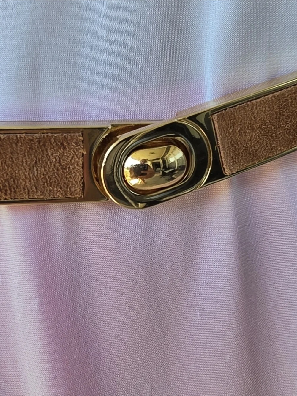 White House Black Market Brown Genuine Leather Stretch Waist Belt Size M 31-41